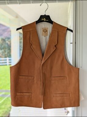 Wah Maker Scully NWT Supple Glove Leather Frontier Vest Mens (S) "The Duke"